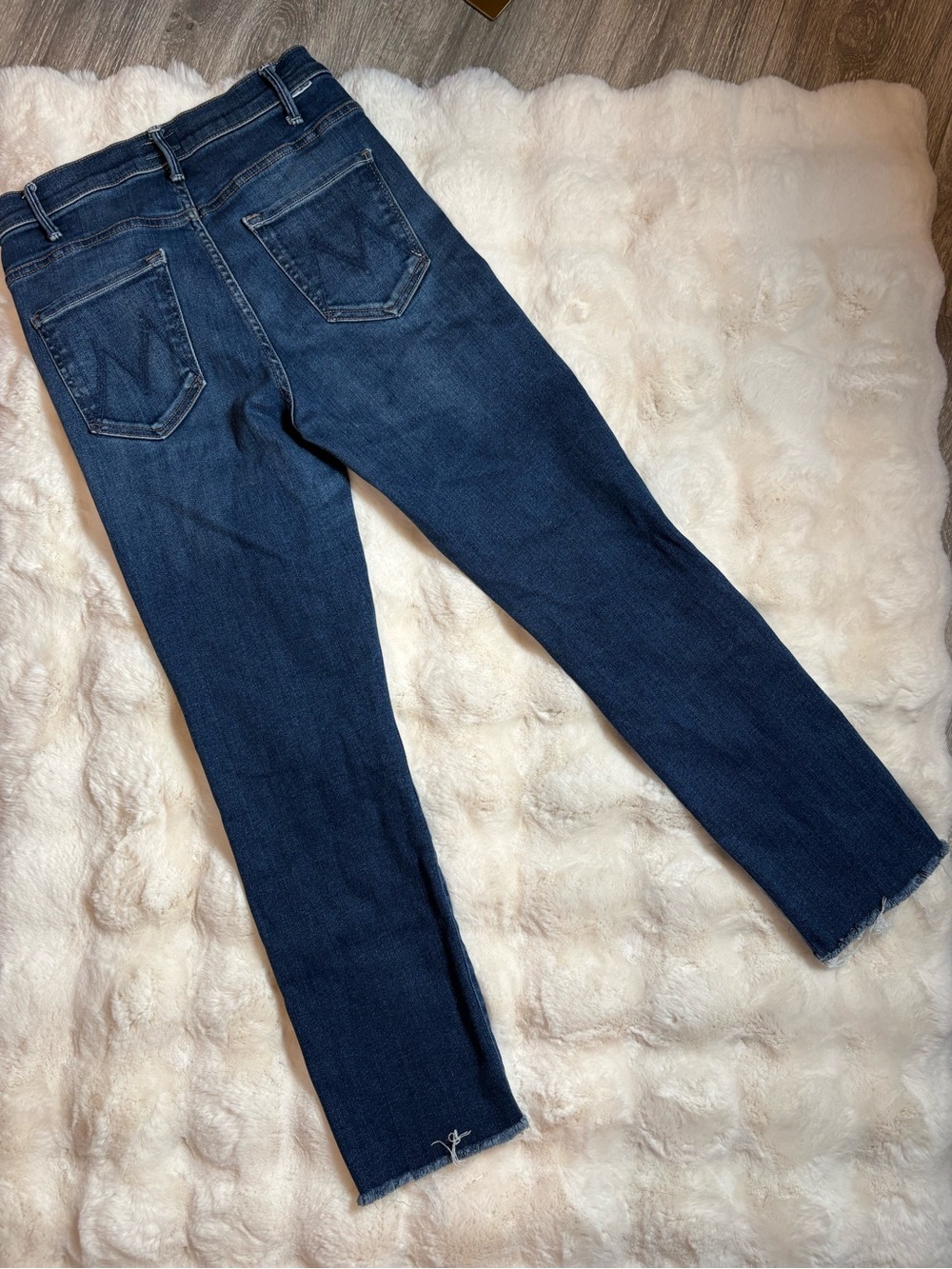 MOTHER hustler ankle fray jeans in home movies blue - 28 - Picture 9 of 9
